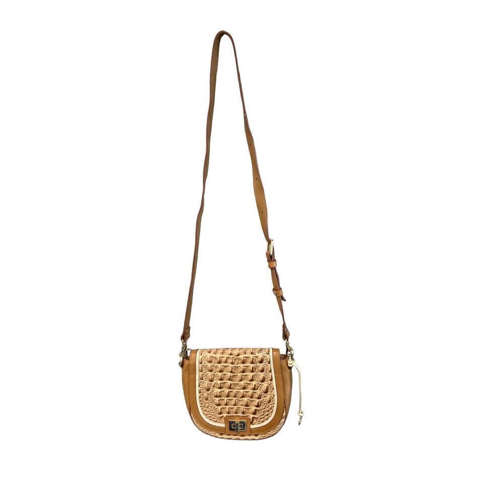 Brahmin Women's Brown Croc Embossed Crossbody Bag